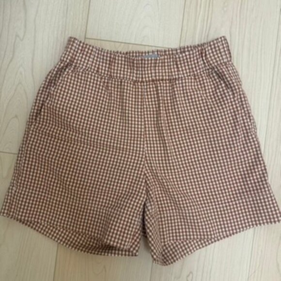 Everlane The Easy Shorts - Orange Gingham - 2 - Picture 1 of 4